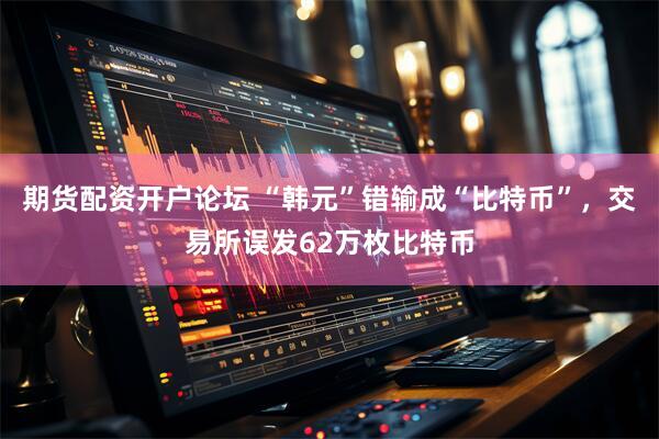 期货配资开户论坛 “韩元”错输成“比特币”，交易所误发62万枚比特币